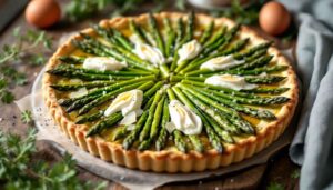 Tarte fine aux premières asperges vertes et parmesan : la recette de saison en 25 minutes