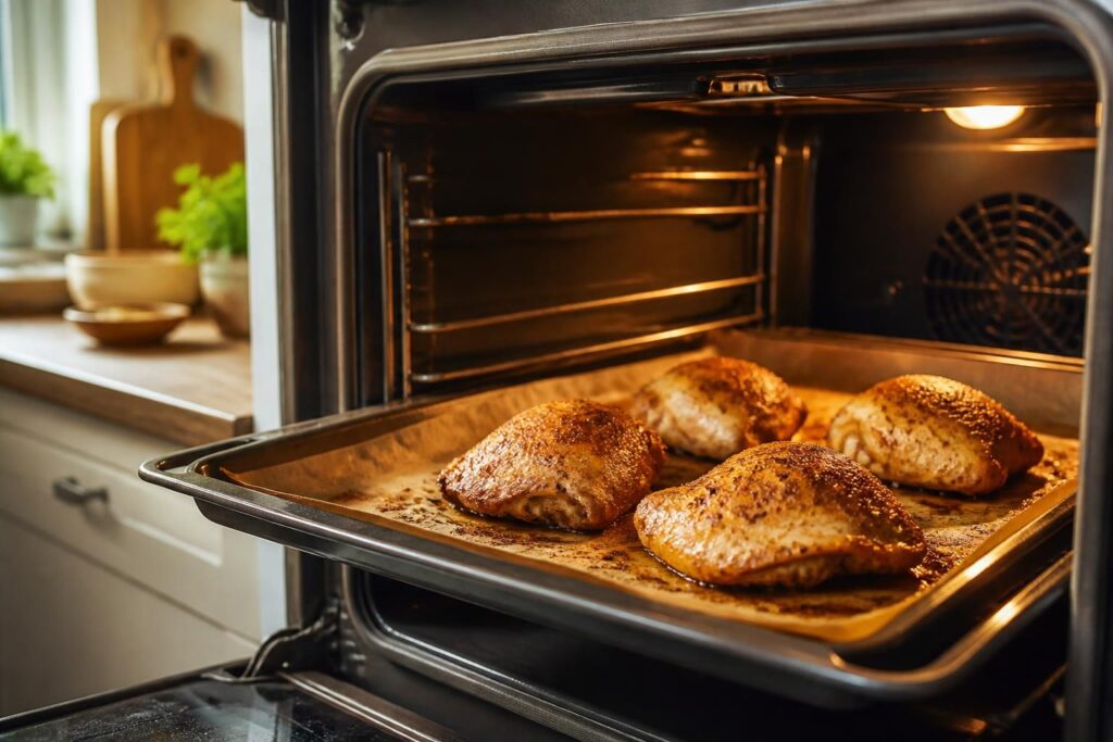 Cuisson des hauts de cuisse de poulet au four : temps et température
