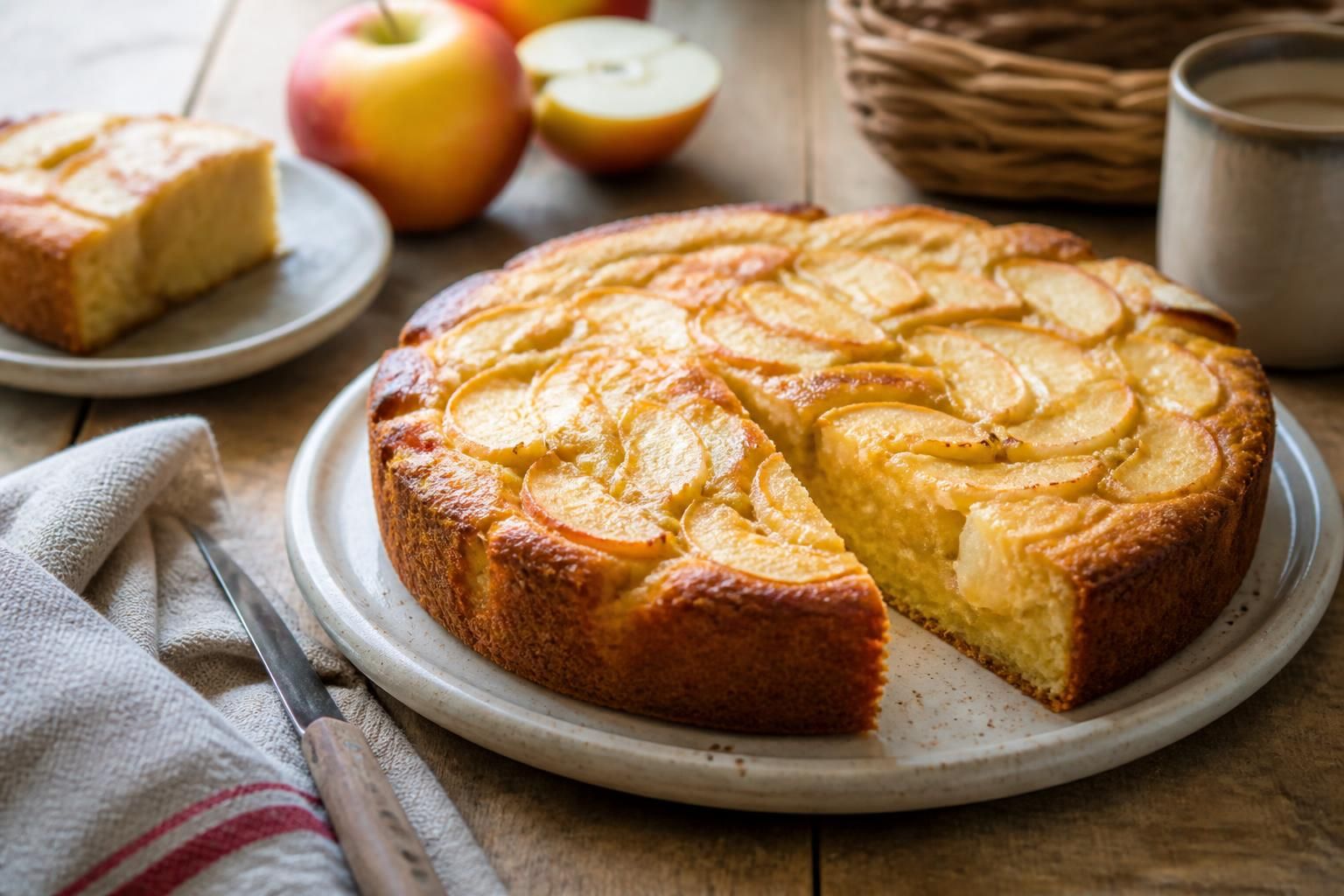 Gâteau au yaourt et aux pommes de grand-mère : la recette ultra moelleuse